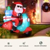 jingle jollys christmas inflatable santa motorbike led illuminated decorations Inflatable Santa on scooter with gifts at night.