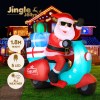 jingle jollys christmas inflatable santa motorbike led illuminated decorations Inflatable Santa on scooter with gifts, Christmas lights.