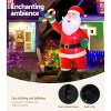 jingle jollys christmas inflatable santa 3m illuminated decorations Inflatable Santa with candy cane, outdoor Christmas lights.