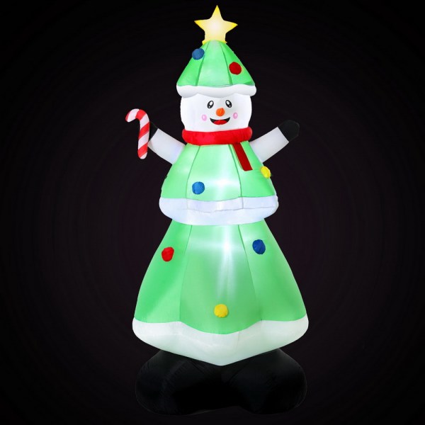 jingle jollys christmas inflatable snowman tree 2.75m height led decorations illuminated Inflatable Christmas snowman decoration with candy cane.