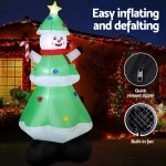 Inflatable Christmas snowman decoration with lights.