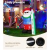 jingle jollys christmas inflatable santa 1.6m illuminated decorations Inflatable Santa decoration with surfboard at night.