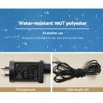 Water-resistant polyester, SAA-approved plug, 5M cable length.