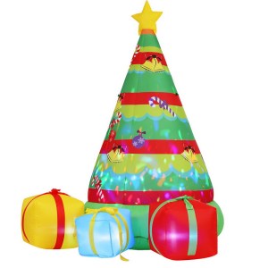 Inflatable Christmas tree and presents decoration.