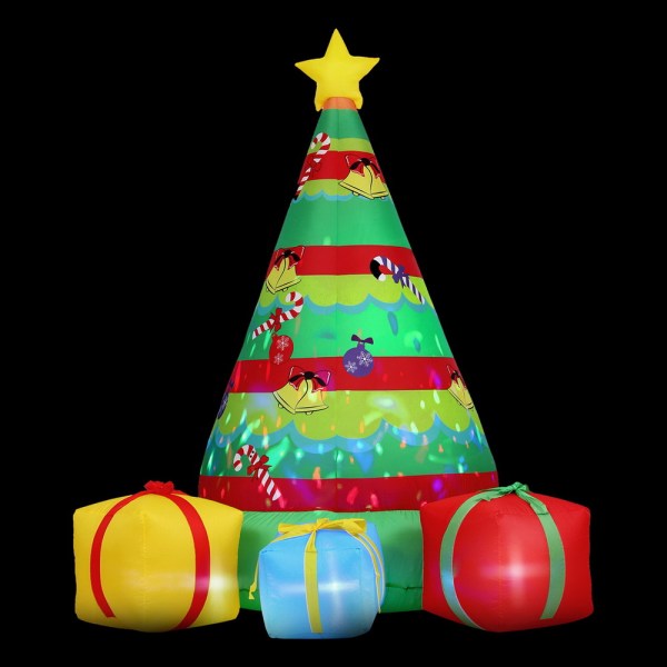 jingle jollys christmas inflatable gift tree 2.2m height flashing light decorations illuminated Inflatable Christmas tree with gifts and star
