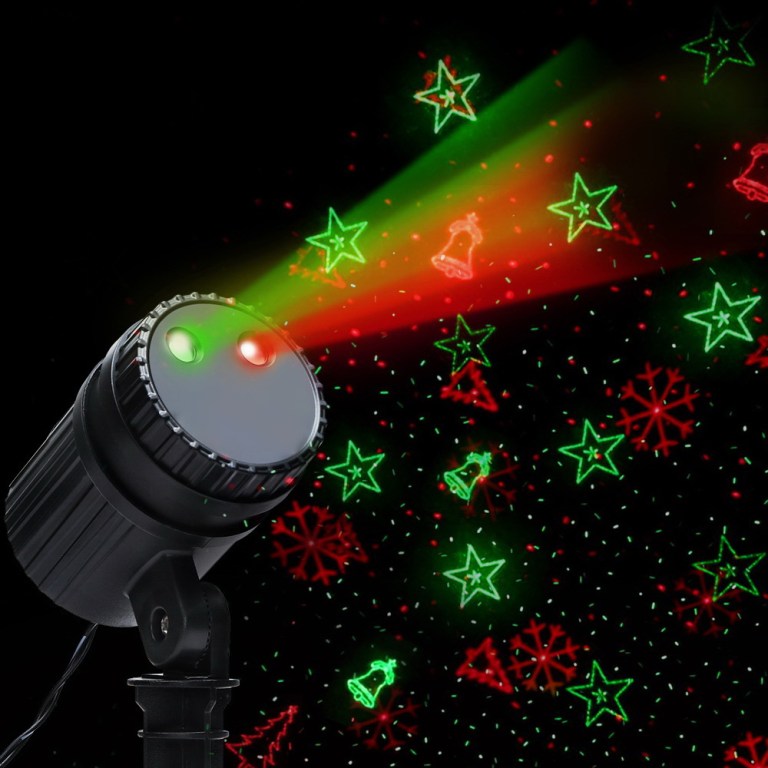 Christmas laser light projector with festive patterns.