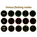 Various flashing light modes in red and green.