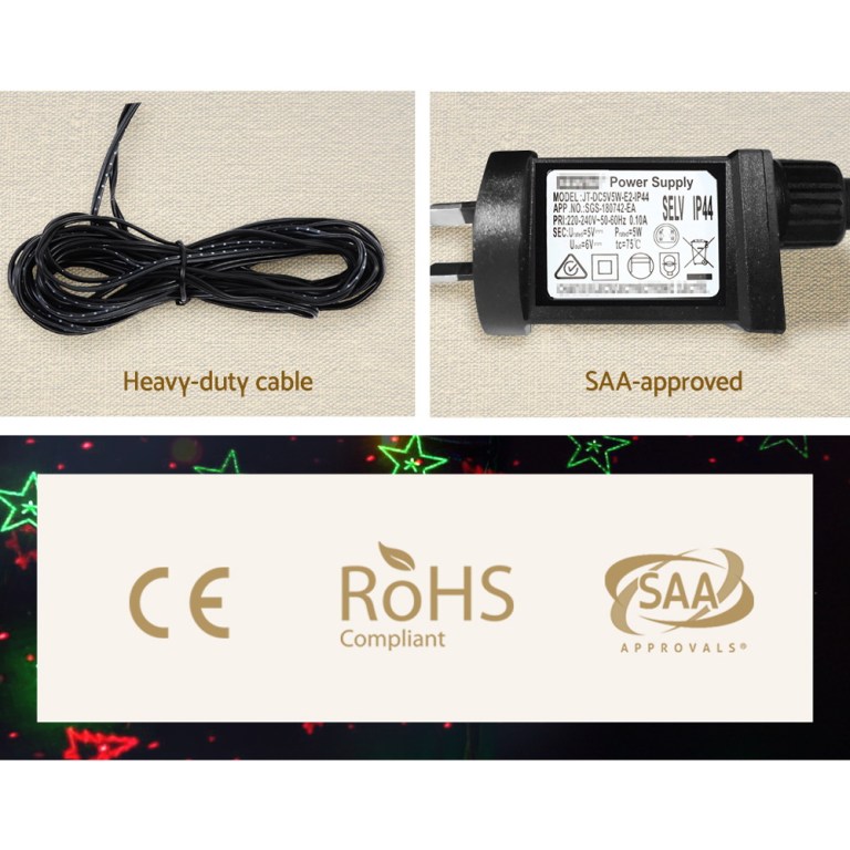 Heavy-duty cable and SAA-approved power supply