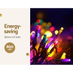 20m christmas lights icicle light 800 led multi coloured jingle jollys Multicoloured energy-saving LED bulbs, 800 count.