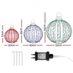 jingle jollys christmas lights 320 led fairy light 3pcs ball decorations set Three Christmas baubles with dimensions and power supply