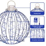 jingle jollys christmas lights 320 led fairy light 3pcs ball decorations set Outdoor LED light ball with steel frame.
