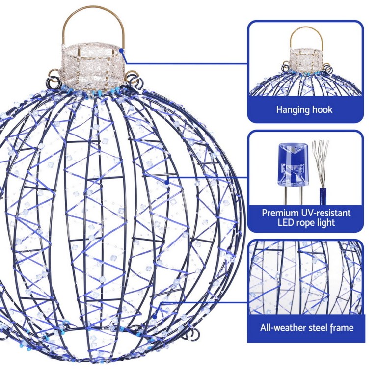 jingle jollys christmas lights 320 led fairy light 3pcs ball decorations set Outdoor LED light ball with steel frame.