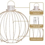jingle jollys christmas lights 320 led fairy light 3pcs ball decorations set Outdoor decorative LED lantern, steel frame, hanging hook