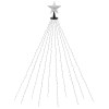 Star-topped Christmas tree lights with cascading strands.