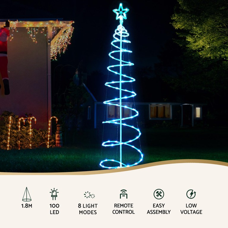 jingle jollys christmas tree 1.8m 100 rgb led rope lights xmas trees decoration jingle jollys christmas tree 1.8m 100 rgb led rope lights xmas trees decoration