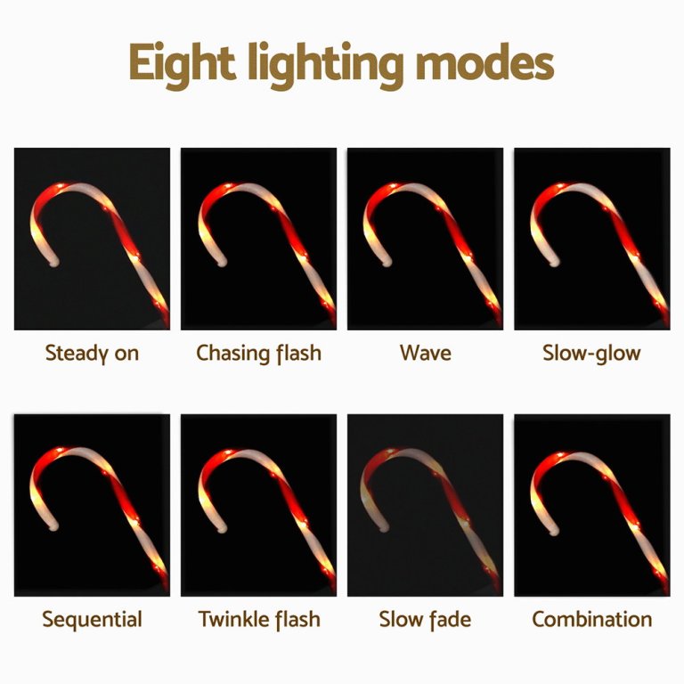 42 led 6 pcs christmas lights path ground light garden decorations jingle jollys Candy cane lights with eight lighting modes.