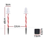 Christmas solar lights with measurements diagram.