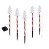 Solar Christmas candy cane garden lights display.