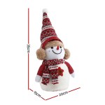 jingle jollys christmas snowman handicraft ornaments party decorations 35cm Festive snowman toy with red hat and scarf.