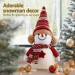 jingle jollys christmas snowman handicraft ornaments party decorations 35cm Festive snowman decoration with red hat and scarf.