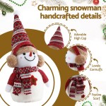 jingle jollys christmas snowman handicraft ornaments party decorations 35cm Handcrafted snowman with scarf, hat, and earmuffs.