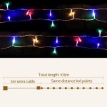 Colourful LED lights, 105m total length.