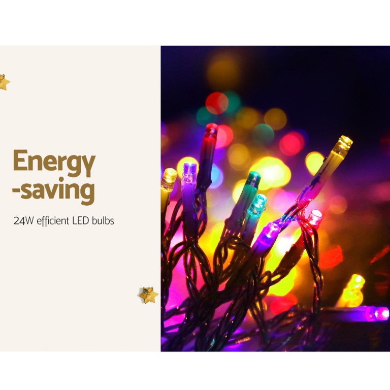 Energy-saving 24W LED bulbs with colourful lights.