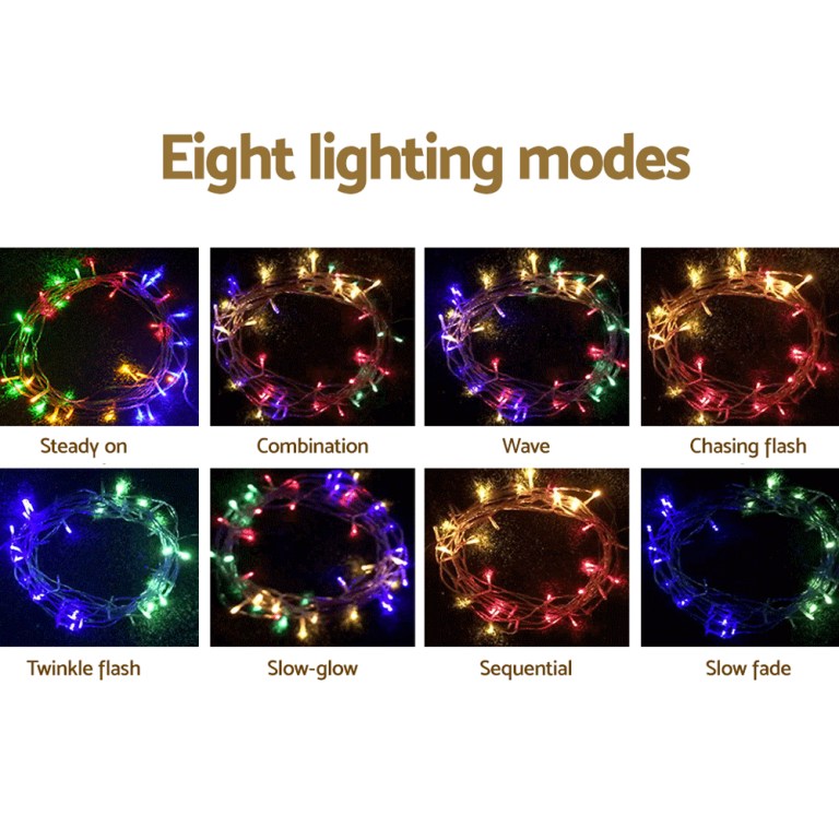 Eight lighting modes for fairy lights display.