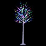 xmas twig rgb 6ft dimmable 189923 00.jpg Colourful LED lit tree against black background.
