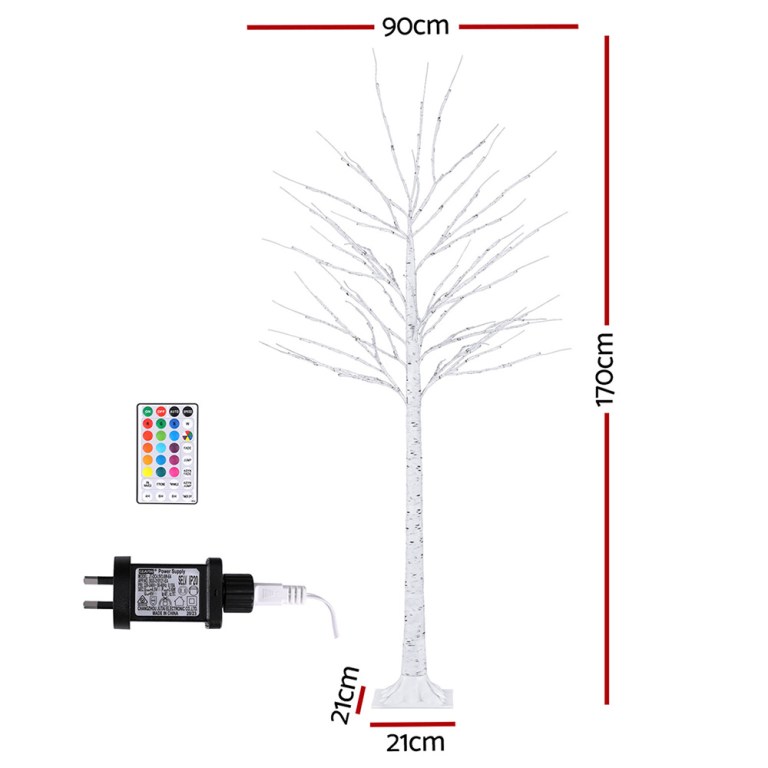1.7m christmas tree 120 rgb led lights jingle jollys 170cm LED tree with remote and power adapter.