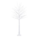 1.7m christmas tree 120 rgb led lights jingle jollys Tall white decorative tree with branches.