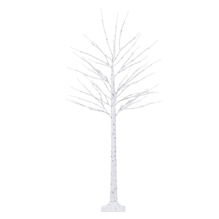1.7m christmas tree 120 rgb led lights jingle jollys Tall white decorative tree with branches.