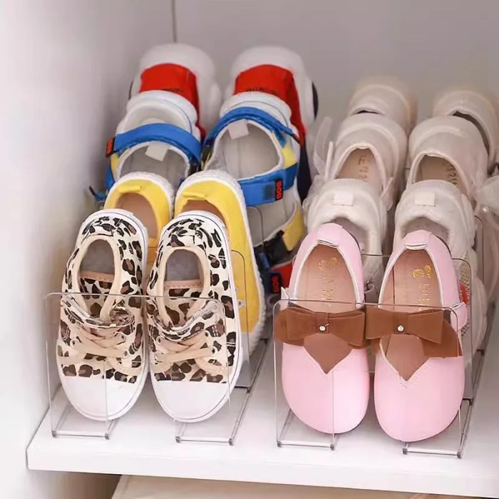 Kids’ Acrylic Shoe Rack – Clear 4-Compartment Baby Shoe Organizer for Home 4