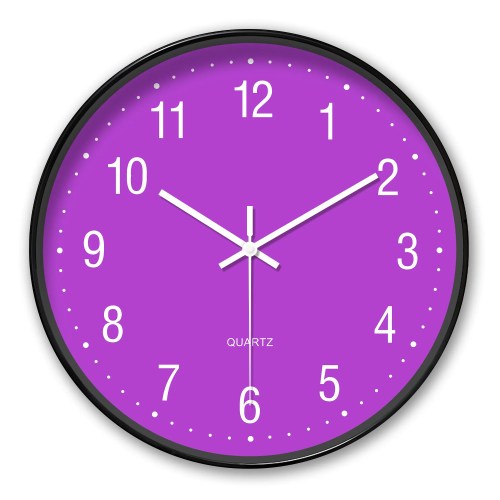round minimalist purple wall clock Round Minimalist Purple Wall Clock