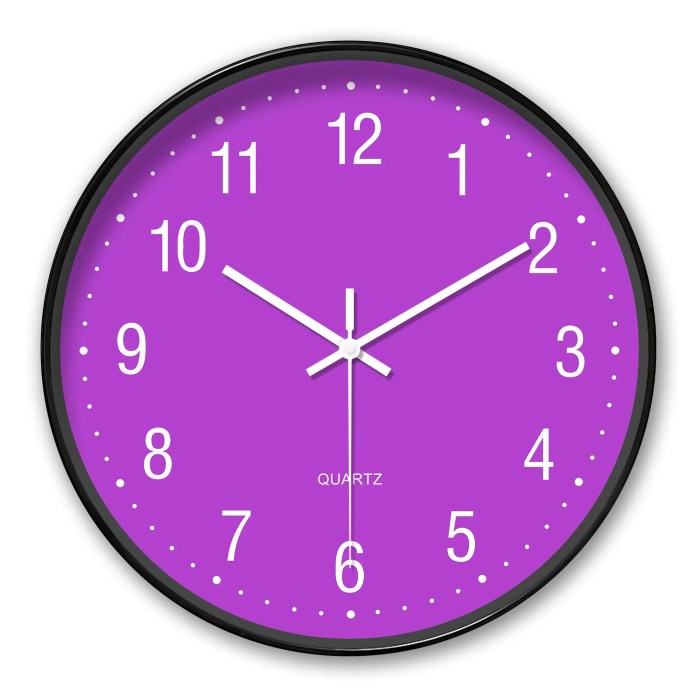 round minimalist purple wall clock Round Minimalist Purple Wall Clock
