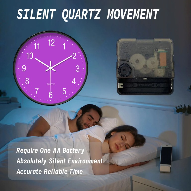 Round Minimalist Purple Wall Clock 6