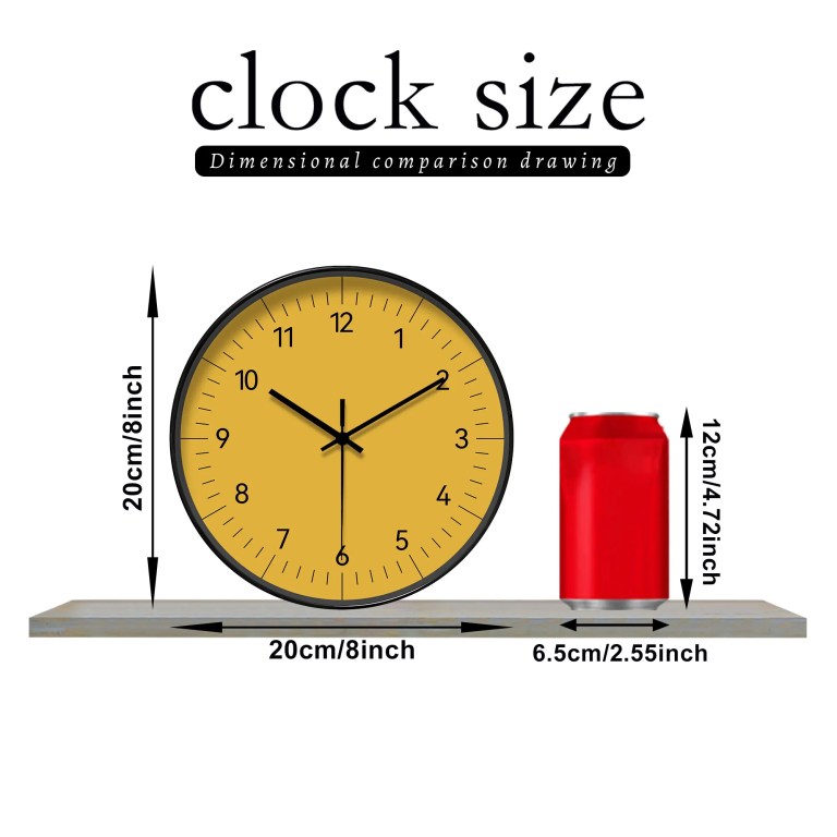 round minimalist yellow wall clock Round Minimalist Yellow Wall Clock 4