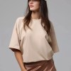 Women’s Oversized Casual T-Shirt – Round Neck, Short Sleeve Minimalist Top
