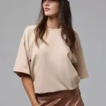 women’s oversized casual t shirt – round neck, short sleeve minimalist top Women’s Oversized Casual T-Shirt – Round Neck, Short Sleeve Minimalist Top