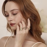 Belle Colorful Enamel Cuff Ring – 18K Gold Plated Stainless Steel 4