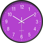 Round Minimalist Purple Wall Clock 5