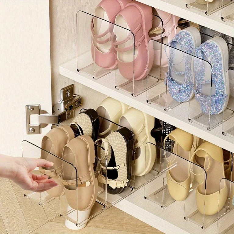 stackable transparent shoe rack – 4 section storage organizer (single/2 pack) Stackable Transparent Shoe Rack – 4-Section Storage Organizer (Single/2 Pack) 6