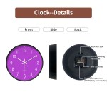 Round Minimalist Purple Wall Clock 3