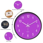 Round Minimalist Purple Wall Clock 2