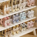 stackable transparent shoe rack – 4 section storage organizer (single/2 pack) Stackable Transparent Shoe Rack – 4-Section Storage Organizer (Single/2 Pack) 3