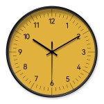 round minimalist yellow wall clock Round Minimalist Yellow Wall Clock