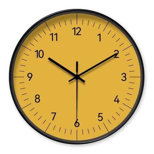 round minimalist yellow wall clock Round Minimalist Yellow Wall Clock