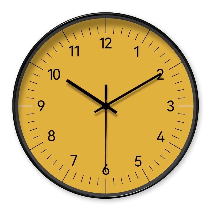 round minimalist yellow wall clock Round Minimalist Yellow Wall Clock