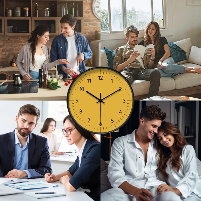 round minimalist yellow wall clock Round Minimalist Yellow Wall Clock 6