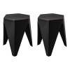 artiss 2x bar stools puzzle plastic foot stool black